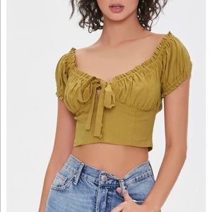 NEW Ruffle-Trim Crop Top - WHITE